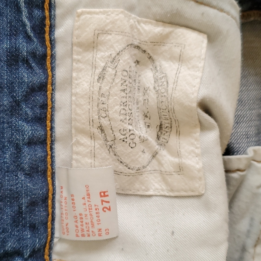 AG Adriano Goldschmied distressed blue cotton Jeans shorts size 27R - Picture 10 of 12